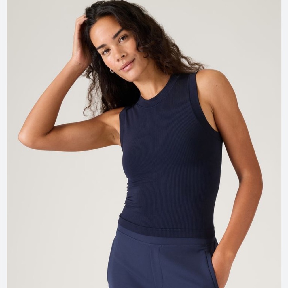 NWT Athleta renew seamless muscle tank navy, size small